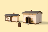 Bâtiment miniature : Maison du cheminot avec bâtiment latéral - 1:87 H0 - Auhagen 11457