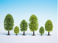 10 arbres miniatures 5-9 cm 1:87, 1:120 - Noch 26901