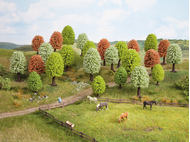 10 arbres miniatures  printaniers 5 - 9 cm 1:87, 1:120 - Noch 26906