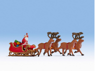 Personnages miniatures : Père Noël avec traineau - 1:87 HO - Noch 15924 - diorama.fr