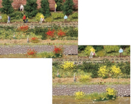 100 touffes d'herbe miniatures jaune/rouge 5, 6 mm
