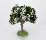 Arbre fleuri blanc 15 cm - décors pour crêches