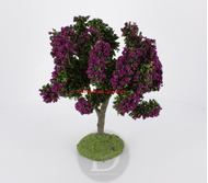 Arbre fleuri parme 15 cm - décors pour crèches