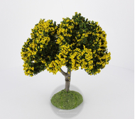 Arbre fleuri jaune 11 cm - décors pour crèches