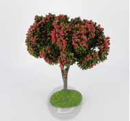Arbre fleuri rouge 11 cm - décors pour crèches - FR-C97591_rou
