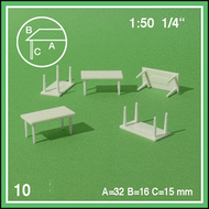 10 Tables rectangulaires 1:50