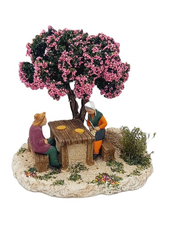 DÃ©cors de crÃ¨che : Pique nique sous arbre fleuri - FR D/25021A