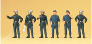 6 Pompiers miniatures 1:87, HO, 12 mm peints