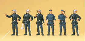 6 Pompiers miniatures 1:87, HO, 12 mm peints