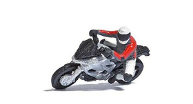 Personnages miniatures - Motard en courbe - 1:87, HO - Busch 7940