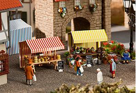 Stand de fleurs et de fromages miniatures - 1:87 HO - Faller 180614