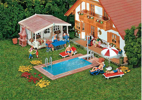 Accessoires miniatures : FAL-180542 – Piscine & abri de jardin