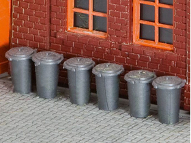 10 Poubelles miniatures - 1:87 H0 - Faller 180905