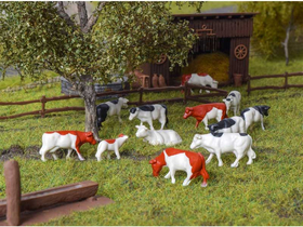 Animaux miniatures : 12 vaches - HO 1:87 - Kibri 38152