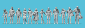 Personnages miniatures Hommes et femmes passants à peindre - 1:50 - Preiser 68292