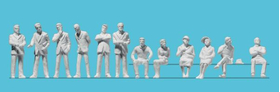 Personnages miniatures Hommes et femmes debout et assis à peindre - 1:50 - Preiser 68294