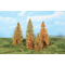 Végétation miniature : 5 Mélèzes feuillage d'automne 14-18 cm - Heki 02179